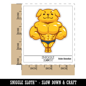 Buff Muscle Dog Funny Golden Retriever Waterproof Vinyl Phone Tablet Laptop Water Bottle Sticker Set - 5 Pack