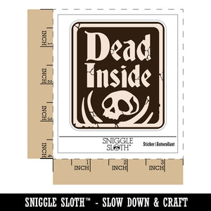Dead Inside Goth Skeleton Macabre Waterproof Vinyl Phone Tablet Laptop Water Bottle Sticker Set - 5 Pack