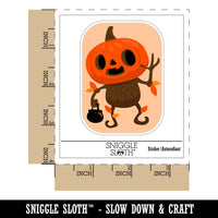 Fall Pumpkin Boy Halloween Jack O Lantern Waterproof Vinyl Phone Tablet Laptop Water Bottle Sticker Set - 5 Pack