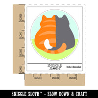 Pair of Cuddling Cats Waterproof Vinyl Phone Tablet Laptop Water Bottle Sticker Set - 5 Pack
