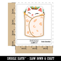 Purrito Cat Burrito Tortilla Wrap Waterproof Vinyl Phone Tablet Laptop Water Bottle Sticker Set - 5 Pack