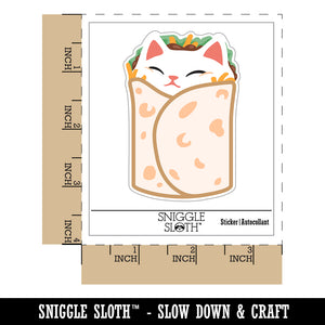 Purrito Cat Burrito Tortilla Wrap Waterproof Vinyl Phone Tablet Laptop Water Bottle Sticker Set - 5 Pack