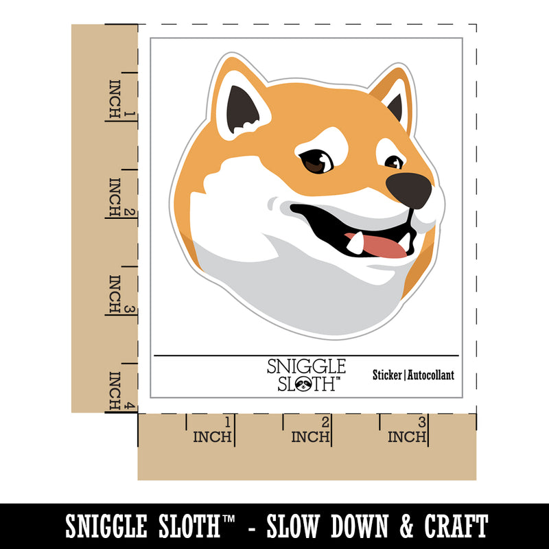 Side Eye Shiba Inu Smiling Dog Waterproof Vinyl Phone Tablet Laptop Water Bottle Sticker Set - 5 Pack