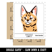 Curious Savannah Cat Serval Waterproof Vinyl Phone Tablet Laptop Water Bottle Sticker Set - 5 Pack