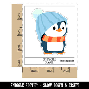 Cute Penguin with Big Hat Beanie Waterproof Vinyl Phone Tablet Laptop Water Bottle Sticker Set - 5 Pack