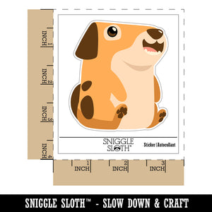 Silly Dog Sitting Up Smiling Waterproof Vinyl Phone Tablet Laptop Water Bottle Sticker Set - 5 Pack