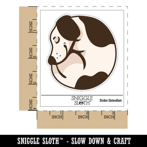 Sleeping Dog Curled Up Ball Waterproof Vinyl Phone Tablet Laptop Water Bottle Sticker Set - 5 Pack