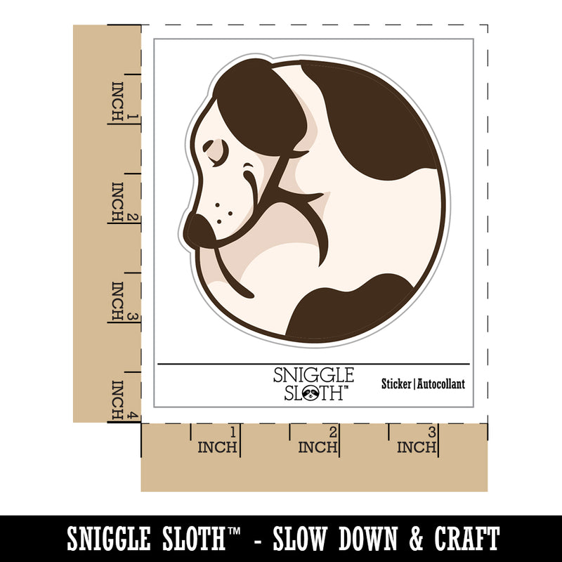 Sleeping Dog Curled Up Ball Waterproof Vinyl Phone Tablet Laptop Water Bottle Sticker Set - 5 Pack