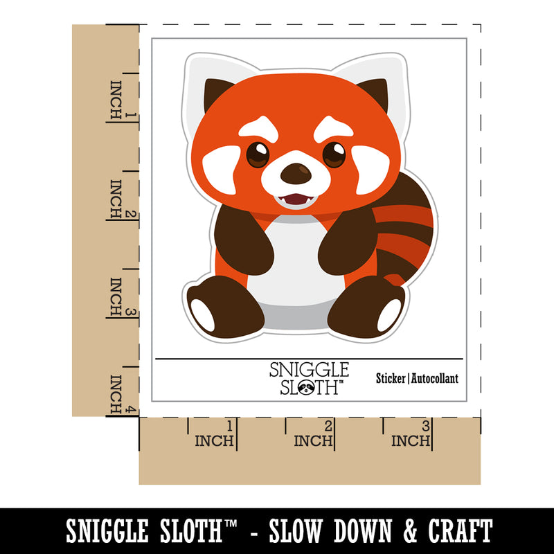 Adorable Red Panda Sitting Waterproof Vinyl Phone Tablet Laptop Water Bottle Sticker Set - 5 Pack