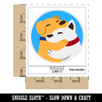 Dog Best Friends Hugging Waterproof Vinyl Phone Tablet Laptop Water Bottle Sticker Set - 5 Pack