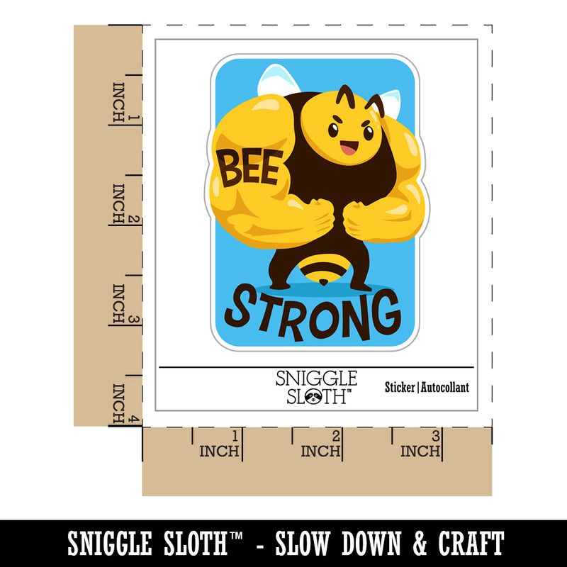 Buff Bee Strong Funny Waterproof Vinyl Phone Tablet Laptop Water Bottle Sticker Set - 5 Pack