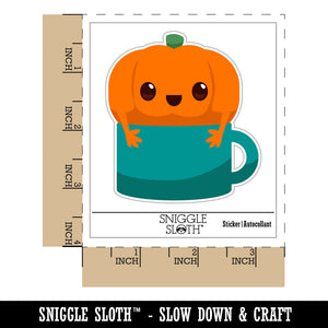 Cute Pumpkin Spice In Mug Coffee Waterproof Vinyl Phone Tablet Laptop Water Bottle Sticker Set - 5 Pack