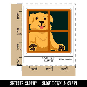 Dog Staring Out Window Waterproof Vinyl Phone Tablet Laptop Water Bottle Sticker Set - 5 Pack