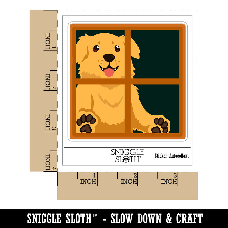 Dog Staring Out Window Waterproof Vinyl Phone Tablet Laptop Water Bottle Sticker Set - 5 Pack