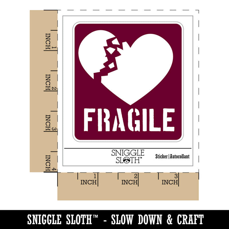 Fragile Broken Heart Waterproof Vinyl Phone Tablet Laptop Water Bottle Sticker Set - 5 Pack