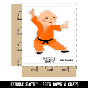 Martial Arts Monk Boy Waterproof Vinyl Phone Tablet Laptop Water Bottle Sticker Set - 5 Pack