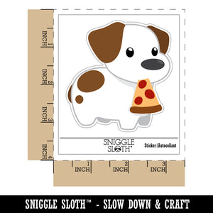 Pizza Jack Russell Terrier Dog Puppy Waterproof Vinyl Phone Tablet Laptop Water Bottle Sticker Set - 5 Pack
