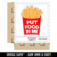 Put Food In Me French Fries Waterproof Vinyl Phone Tablet Laptop Water Bottle Sticker Set - 5 Pack