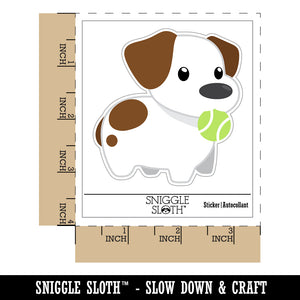 Tennis Ball Jack Russell Terrier Dog Puppy Waterproof Vinyl Phone Tablet Laptop Water Bottle Sticker Set - 5 Pack