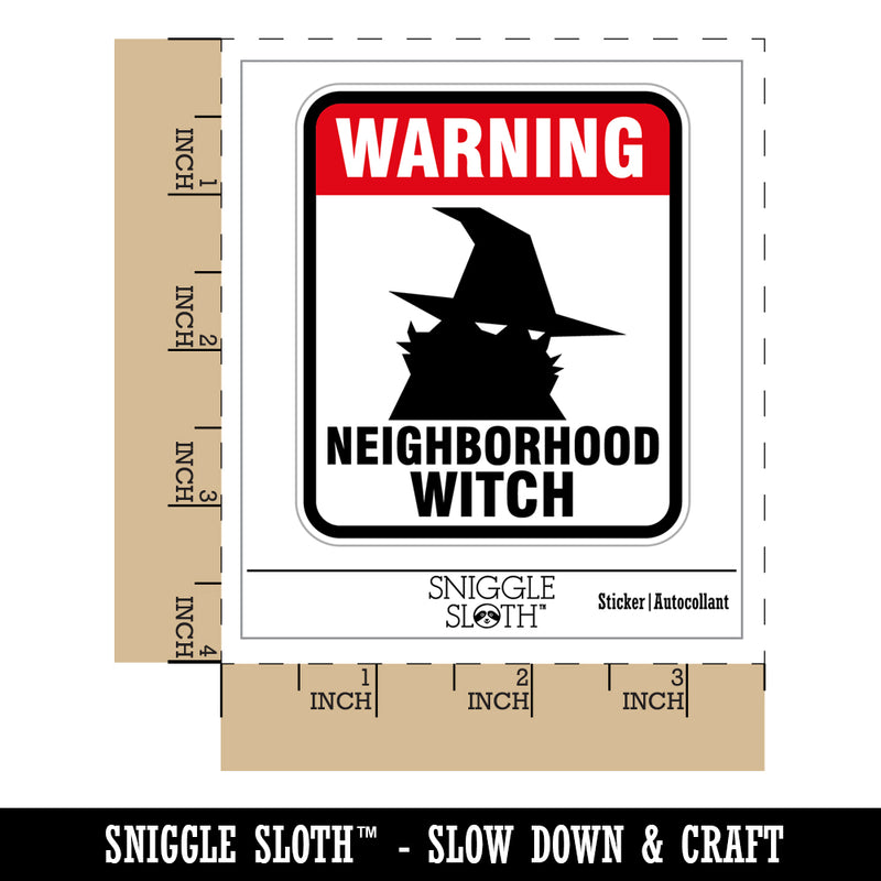 Warning Neighborhood Witch Halloween Sign Waterproof Vinyl Phone Tablet Laptop Water Bottle Sticker Set - 5 Pack