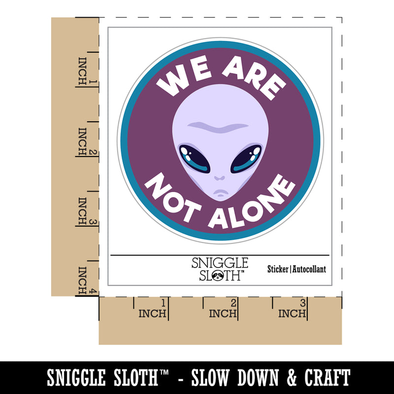 We Are Not Alone Gray Alien Head Waterproof Vinyl Phone Tablet Laptop Water Bottle Sticker Set - 5 Pack