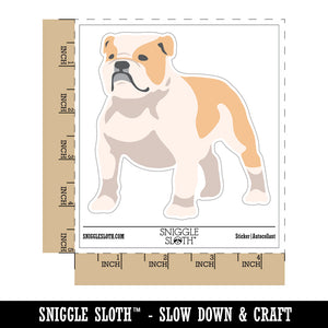 Bulldog English British Dog Solid Waterproof Vinyl Phone Tablet Laptop Water Bottle Sticker Set - 5 Pack
