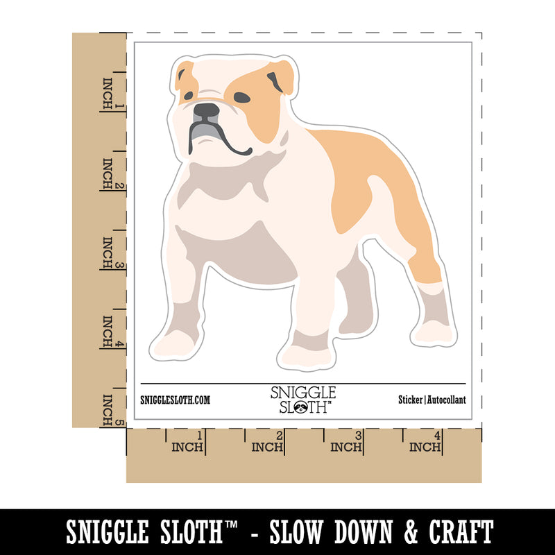 Bulldog English British Dog Solid Waterproof Vinyl Phone Tablet Laptop Water Bottle Sticker Set - 5 Pack
