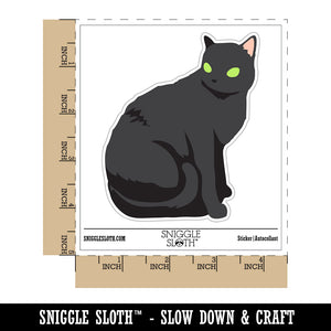 Cat Sitting Side Profile Solid Waterproof Vinyl Phone Tablet Laptop Water Bottle Sticker Set - 5 Pack