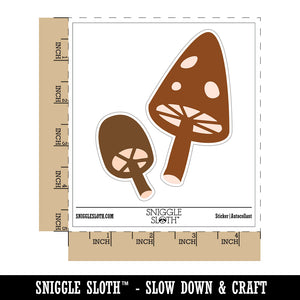 Charming Toadstool Mushroom Pair Waterproof Vinyl Phone Tablet Laptop Water Bottle Sticker Set - 5 Pack