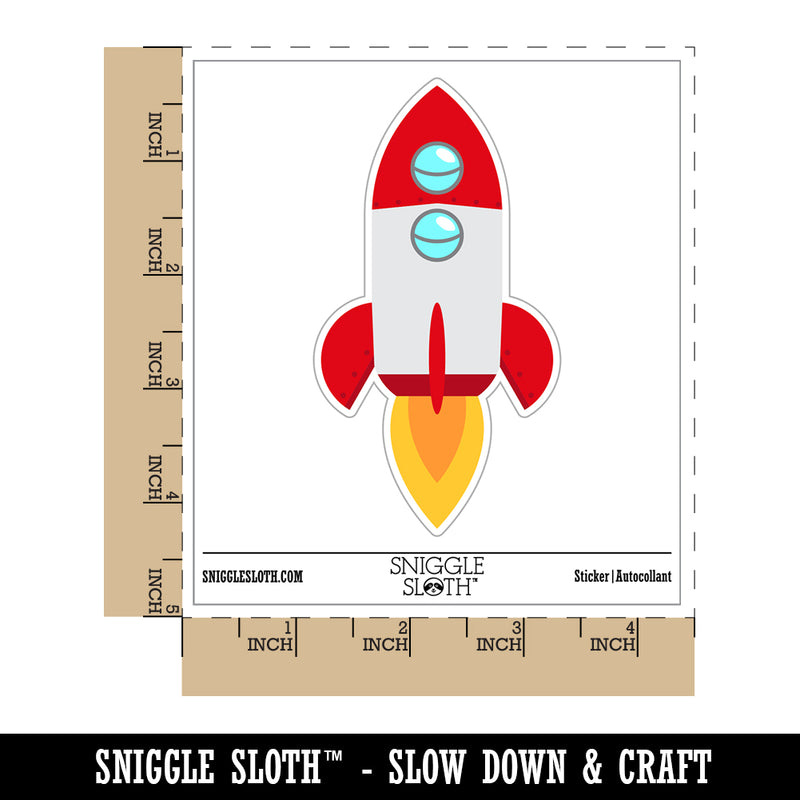 Rocket Ship Doodle Waterproof Vinyl Phone Tablet Laptop Water Bottle Sticker Set - 5 Pack