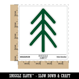 Simple Pine Tree Waterproof Vinyl Phone Tablet Laptop Water Bottle Sticker Set - 5 Pack