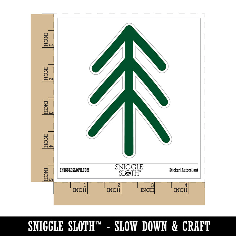 Simple Pine Tree Waterproof Vinyl Phone Tablet Laptop Water Bottle Sticker Set - 5 Pack