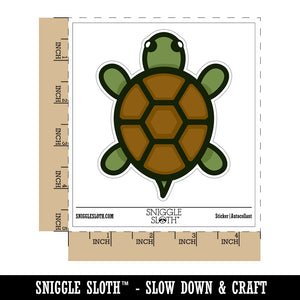 Turtle Top View Waterproof Vinyl Phone Tablet Laptop Water Bottle Sticker Set - 5 Pack