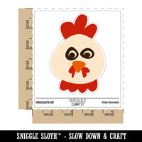 Chicken Rooster Face Doodle Waterproof Vinyl Phone Tablet Laptop Water Bottle Sticker Set - 5 Pack