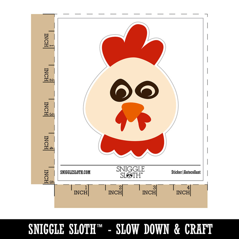 Chicken Rooster Face Doodle Waterproof Vinyl Phone Tablet Laptop Water Bottle Sticker Set - 5 Pack