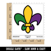 Fleur De Lis French Mardi Gras Elegant Waterproof Vinyl Phone Tablet Laptop Water Bottle Sticker Set - 5 Pack