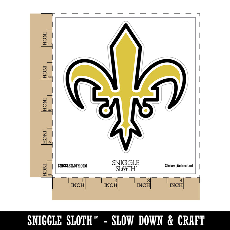 Fleur De Lis French Mardi Gras Outline Waterproof Vinyl Phone Tablet Laptop Water Bottle Sticker Set - 5 Pack