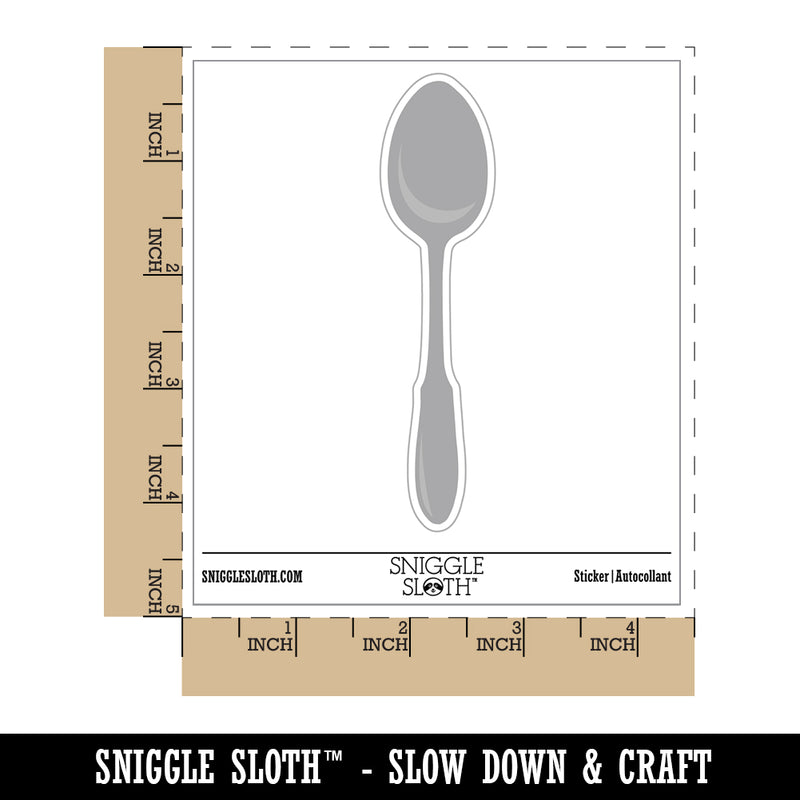 Spoon Solid Utensil Eating Sketch Waterproof Vinyl Phone Tablet Laptop Water Bottle Sticker Set - 5 Pack