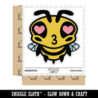 Cute Bee Love Heart Kiss Waterproof Vinyl Phone Tablet Laptop Water Bottle Sticker Set - 5 Pack