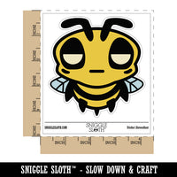 Cute Bee Unamused Waterproof Vinyl Phone Tablet Laptop Water Bottle Sticker Set - 5 Pack