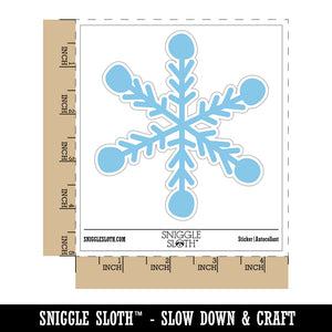 Snowflake Doodle Winter Waterproof Vinyl Phone Tablet Laptop Water Bottle Sticker Set - 5 Pack