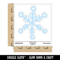 Snowflake Sketch Winter Waterproof Vinyl Phone Tablet Laptop Water Bottle Sticker Set - 5 Pack