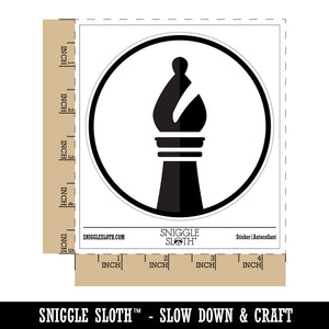 Chess Piece Black Bishop Waterproof Vinyl Phone Tablet Laptop Water Bottle Sticker Set - 5 Pack