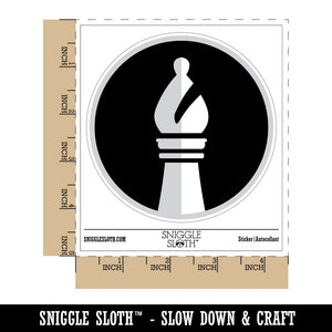 Chess Piece White Bishop Waterproof Vinyl Phone Tablet Laptop Water Bottle Sticker Set - 5 Pack