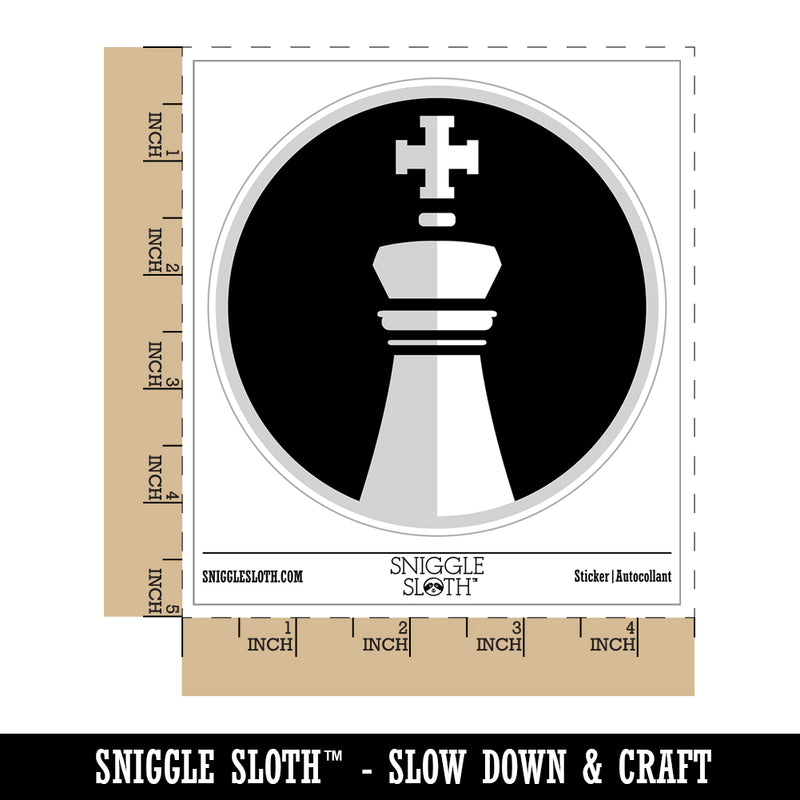 Chess Piece White King Waterproof Vinyl Phone Tablet Laptop Water Bottle Sticker Set - 5 Pack