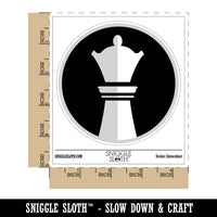 Chess Piece White Queen Waterproof Vinyl Phone Tablet Laptop Water Bottle Sticker Set - 5 Pack
