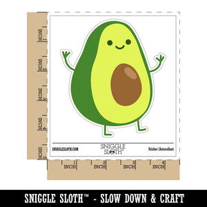 Friendly Avocado Buddy Waterproof Vinyl Phone Tablet Laptop Water Bottle Sticker Set - 5 Pack