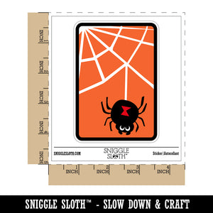 Black Widow Spider and Web Halloween Doodle Waterproof Vinyl Phone Tablet Laptop Water Bottle Sticker Set - 5 Pack