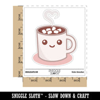 Cute Kawaii Hot Chocolate Waterproof Vinyl Phone Tablet Laptop Water Bottle Sticker Set - 5 Pack