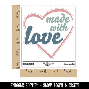 Made with Love in Heart Waterproof Vinyl Phone Tablet Laptop Water Bottle Sticker Set - 5 Pack